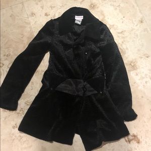 Black velvety American Girl pea coat